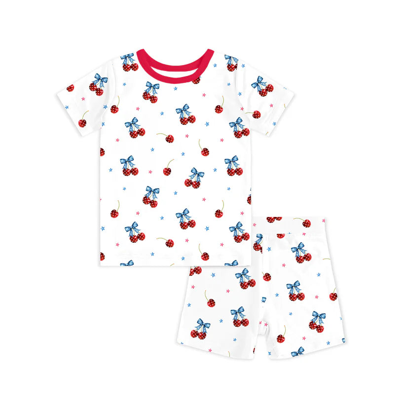 Cherry Bow Bamboo- Short Set