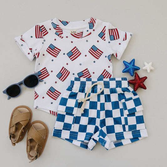 Patriotic Vibes- Cargo Short Set