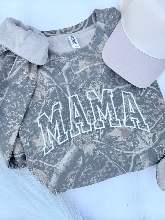 Camo Mama Embroidered Crewneck