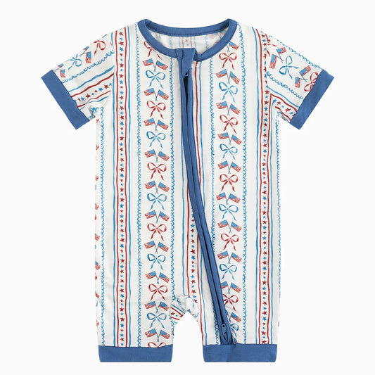 Flag and Bow Shortie-  Bamboo