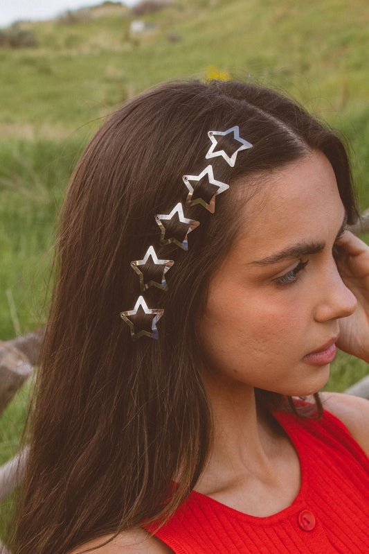 Silver Star Clips - Accessory